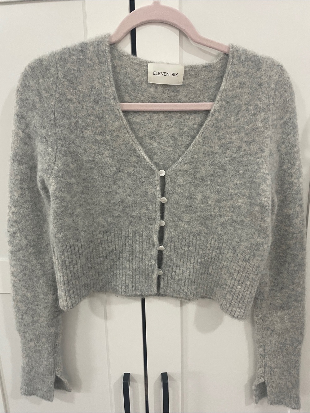 Eleven Six Gray Alpaca BlendCardigan Sweater Sz S Excellent Condition